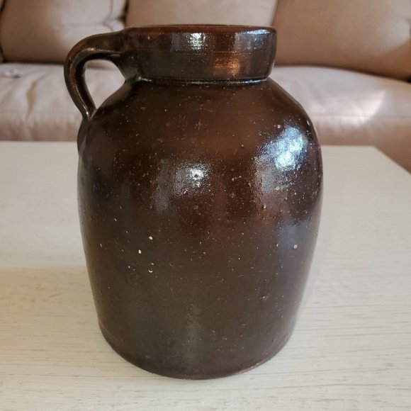 Handmade Vintage Artisan Earthenware Pottery Pitcher Jug Stein Growler Glazed - Picture 1 of 3